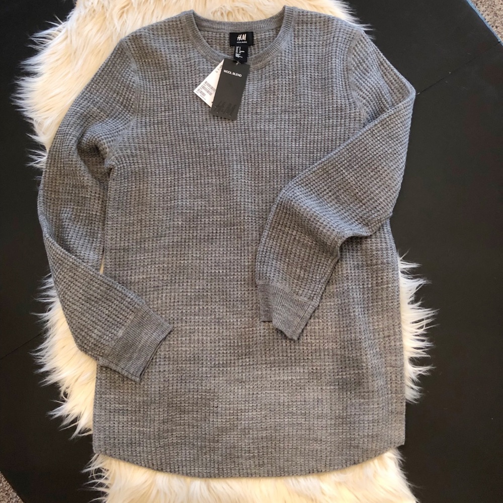 Men’s Gray H&M Wool blend Waffle Sweater size S